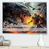 Götterdämmerung - Der Ragnarök in der nordischen Mythologie (hochwertiger Premium Wandkalender 2024 DIN A2 quer), Kunstdruck in Hochglanz