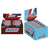 Snickers Schokoriegel | Erdnüsse, Karamell | 32 Riegel in einer Box (32 x 50 g) & Schokoriegel | Crisp | 24 Riegel in einer Box (24 x 40 g)