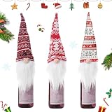 TECHEEL Weihnachten Flaschen Deko,Weihnachten Flaschenüberzug,Weihnachten Flasche,Weihnachten Weinflasche,Weihnachten Gnomes Weinflaschen,Weinflasche Abdeckung (A)