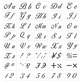 Aipaide 40 Stück Buchstaben Schablonen, wiederverwendbare Kunststoff Alphabet Schablonen, Kalligraphie Groß und Kleinbuchstaben Schablone, 21x15cm