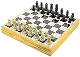 Ajuny Wunderschön gefertigtes einzigartiges Steinkunst-Schachspiel Handgeschnitzte Steinstücke Brettgröße 12x12 Zoll