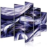 murando - Bilder Abstrakt 100x50 cm Vlies Leinwandbild 5 TLG Kunstdruck modern Wandbilder XXL Wanddekoration Design Wand Bild 3D Effekt Textur violett a-A-10074-b-a