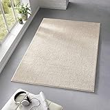 Taracarpet Teppich Kurzflor weicher Designer Uni Bodenbelag Madrid fürs Wohnzimmer, Kinderzimmer, Schlafzimmer und die Küche geeignet Creme Weiss 200x280