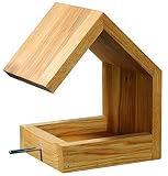 Luxus-Vogelhaus 46850e Eichenholz Vogelfutterhaus zum Aufhängen mit Satteldach und Anflugstange, Eiche - geö