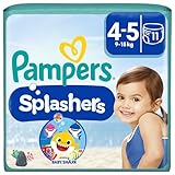 Pampers Baby Windeln Größe 4-5, Splashers, Einweg Schwimmwindel für sicheren Schutz im Wasser, 11 Schwimmw