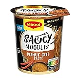 Maggi Magic Asia Saucy Noodles Peanut Saté Taste Cup, 1er Pack (1 x 75g)