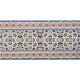 Casa Moro Orientalische Wand-Fliesen Bordüre Asni 50x25 cm bunt rechteckig | marokkanische Fliesenbordüre mit Mosaik Muster | FL50633B