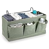 IGNPION Net Nachttisch-Hängeaufbewahrung Betttaschen Körbe Schlafsaal Bett Organizer Caddy Mehrzweck-Hängende Aufbewahrungstasche für Zuhause, Büro, Schule, Wohnheim, Krankenhaus, Grü
