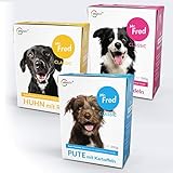 Mr. Fred- Hundefutter nass | Super Premium Nassfutter für Hunde | Probierbox 6 x 390g | Lebensmittelqualität | Rind, Huhn, Pute | wiederverschließbar