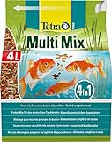 Tetra Pond Multi Mix – Fischfutter für verschiedene Teichfische mit vier Futtersorten (Flockenfutter, Futtersticks, Gammarus, Wafer), 4 L Beutel