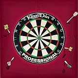 Kings Dart Dart-Set | Dartboard Komplettset: Turnier-Dartscheibe + Dart-Surround | Sisal-Borsten, Spider-Feldbegrenzung | Schutz für Wand u. Darts | Für Soft- u. Steeldarts | Markenqualität