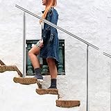 Rotemion Edelstahl Handlauf 80cm Aufmontage für Balkon Nicht leicht zu rosten Komplettes Zubehör Sehr stabiles Geländer