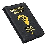 Passport Cover Kingdom of Wakanda Printed Passport Holder Leather Black Panther Passport Case with Multi Card and Ticket Slots, Black-F, Einheitsgröße