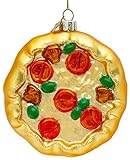 SIKORA BS485 Pizza Christbaumschmuck Glas Figur Weihnachtsbaum Anhänger