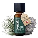 ALPEN HERZ Zirbenöl 10 ml - 100% naturrein, ätherisches Zirbelkieferöl aus Österreich für Duftöl Raumduft Duftlampe Zirbenwürfel Diffuser Zirbe Lufterfrischer Zirbelkiefer Öl Geschenk