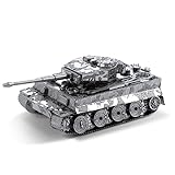 Fascinations MMS203 Metal Earth Metallbausätze - Panzer Panzerkampfwagen Tiger I Tank, lasergeschnittener 3D-Konstruktionsbausatz, 3D Metall Puzzle, DIY Modellbausatz, 2 Metallplatinen, ab 14 Jahre