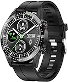 Bengux smartwatch Herren, 1.3 Zoll Touch-Farbdisplay Fitness Armbanduhr, Fitness Tracker IP68 Wasserdicht Sportuhr Smart Watch mit Pulsuhr und Blutsauerstoff-Monitor Herren für Android iOS（schwarz）
