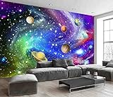 Fototapete 3D Effekt Universum Sternenhimmel Sonnensystem Planet Tapeten 3D Effekt Vliestapete Wohnzimmer Schlafzimmer Wandbilder Wanddeko