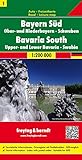Bayern Süd - Ober- und Niederbayern - Schwaben, Autokarte 1:200.000: Touristische Informationen, Ortsregister mit PLZ, GPS-tauglich, LZ 2020-2023 (freytag & berndt Auto + Freizeitkarten)