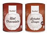 Xucker - 2er Schoko-Probierset (2 x 200 g) - Vollmilch Schokodrops und Trinkschokoladen-Pulver