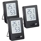 CCEU Thermometer, Mini-Stil, Luftfeuchtigkeitsmesser, Hygrometer, digital, Temperaturüberwachung und Luftfeuchtigkeitsmesser, 3 Stück