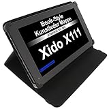 foto-kontor Tasche kompatibel mit Xido Z110 3G X111 Z90 BookStyle Tablettasche Schutz Hülle Schwarz