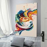 POLIUAWS Latte Art Explosion Wandbilder Wohnzimmer Schlafzimmer Große Bilder 8x12 Zoll (20x30 cm)