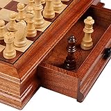 Cutfouwe Schach Spiel, Schachbrett Holz 40Cm,Schachbrett Magnetisch, Schachspiel Holz Hochwertig,Spiel Fuer Familie, Risiko Strategie Spiel,31 * 31cm