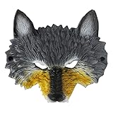 TINAYAUE 3D Wolfsmaske Werwolf-Maske Schäumende Wolfskopfmaske realistisch Hälfte Werwolf-Maske tierische Maske für Halloween Themenparty Cosplay Bar Requisiten verk
