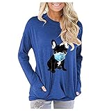 Plain Button Cardigan Women's Long Sleeve V-Neck Knitted Coat Loose Casual Button Down Cardigan Jacket Leisure Autumn Winter Knitwear Outerwear Loose Sitting Knitted Cardigan(Blue, M)
