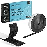 STARKL® Klettband selbstklebend - Schwarz - Größe 5m x 20mm - Klettverschluss selbstklebend - Klettband - Klettband selbstklebend Extra Stark -