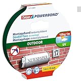 tesa Powerbond Outdoor - Doppelseitiges Montageband für den Außenbereich - Wasserfestes, starkes, UV-beständiges Klebeband - 5 m x 19 mm