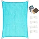 Sonnensegel Rechteck 180 x 220 cm, 98% UV Schutz Reißfest Wetterfest, Atmungsaktiv, Langlebiges, Sonnensegel Schattenspender, für Terrasse Garten, Himmelb