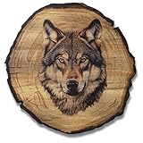 DARO Design - Wandbild Wolf Größe 20cm - Kunstdruck aufhängefertig - Wanddekoration Thema Jagd, Natur, T