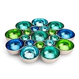 ZEYA Teelichthalter blau Aqua türkis grün | Deko Wohnzimmer | perfekte Tisch Dekoration als Geburtstagsgeschenk | Metall