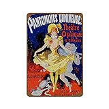 Dreacoss Französisches Vintage-Poster Pantomimes Lumineuses-Druck, 140 mm x 200 mm, Blechschild, Wandschild, lustig, Männerhöhle, cooles Wandschild, Warnschild, Aluminiumblechschild, Vintage-Stil.