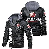 MAUXpIAO Faux Leather Bomber Jacket for Ya.MA-ha Printed Windbreaker Racing Coats Radsportjacke wear Jungen/A/XXL