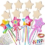 Atoylink Bastelset Kinder Mädchen, 12 Stück Prinzessin Zauberstab Basteln Prinzessin Zubehör Mädchen Party Mitgebsel Prinzessin Basteln Kindergeburtstag Geschenk Mädchen 3 4 5 6 7 8 9 10 J
