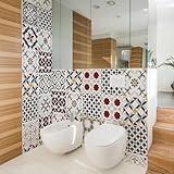 RE-COVERTILES - Fliesenaufkleber Badezimmer und Küche 10 Stck 20x20 cm - PS00166 PVC-Wanddekoration Wasserdicht Fliesen Mosaik Stil Azulejos-Z