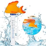 Emooqi Pool Thermometer, Floating Pool Thermometer Wasser Temperatur Thermometer mit String,Bruchfest & Premium,für Alle Outdoor & Indoor Pools, Spas, Hot Tubs, Aquarien & Fischteiche