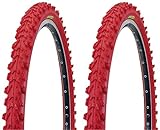 KENDA 2 x MTB Reifen farbige Fahrradreifen 26 Zoll 50-559 26 x 1.95 (ROT)