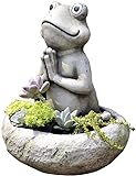 XinQing Meditations-Yoga-Frosch-Statue Blumentopf-Harz-Zen-Tier-Figur, Yoga-Frosch-Pflanzgefäß-Skulptur