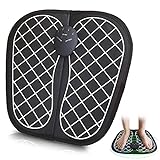 Schwarz Fußmassageräte EMS Fussmassagegerät Elektrisch Fußmassagegerät Massageauflage für Entspannung Wellness Tragbare Massage Matte für die Durchblutung Muskelschmerzen Linderung