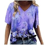 Black Friday Angebote 2024 Ab Wann T-Shirts Für Damen, Damen Bluse Blusen & Tuniken Für Damen Bodysuit Shapewear T-Shirt Damen Oversize Shirt Mit Integriertem BH Hippie Bluse(Blau,3XL)