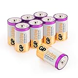 GP Extra Alkaline Batterien D (Typ Mono / LR20) Spannung 1,5 Volt (1,5V), ideal für die Stromversorgung von Geräten des täglichen Bedarfs (8 Stück Monozellen)