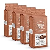 by Amazon Gemahlener Kaffee Espresso Crema, 1 kg (4 x 250 g) – Rainforest Alliance-Zertifizierung (Früher Marke Happy Belly)