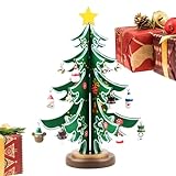 shjxi Mini-Weihnachtsbaum aus Holz – Mini-Weihnachtsbaum Basteln | Holz-Weihnachtsbäume Tischdekoration für Schlafzimmer, Häuser, Bars, Geschäfte