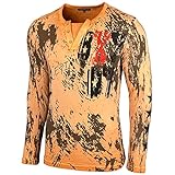 Herren Longsleeve T-Shirt Moderner Männer Langarmshirt Langarm Sweatshirt 702, Farbe:Orange, Größe:M
