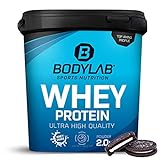 Protein-Pulver Bodylab24 Whey Protein Cookies & Cream 2kg, Protein-Shake für die Fitness, Whey-Pulver kann den Muskelaufbau unterstützen, Hochwertiges Eiweiss-Pulver mit 80% Eiweiß, Aspartamfrei