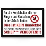 Komma Security Kein Hundeklo Schild lustig (Singen Klatschen) Schild Hunde kacken verboten - Verbotsschild Hundeverbotsschild Verbot Hundeklo Hundekot Hundehaufen Hundekack